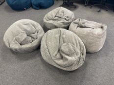 4 Grey Bean Bag Chairs - No Reserve
