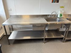 Stainless Steel Table With Sink And Drawer- No Reserve