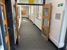 Double Wooden Fire Door With Glass Panels- No Reserve