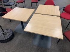 10 Square Wooden Top Tables - No Reserve