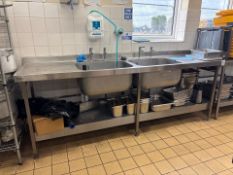 Stainless Steel Dual Sink Unit- No Reserve