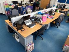 A Bank Of 6 Straight Desks- No Reserve