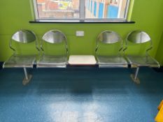 Metal 4 Seater Bench With Divider Table - No Reserve