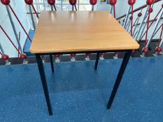Pair Of Square Wood Top Tables- No Reserve
