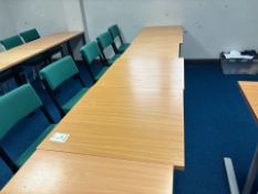 Beech Effect Square School Desks & Chairs x5
