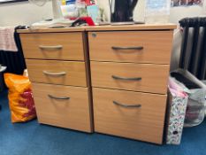 Beech Effect Pedestal Drawer Unit x2- No Reserve