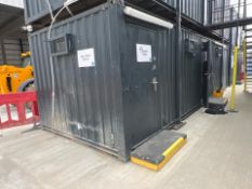 Worksite Shipping Container With Toilets