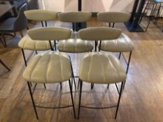 5x Beige Faux Leather Bar Stools - No Reserve