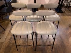 5x Beige Faux Leather Bar Stools - No Reserve