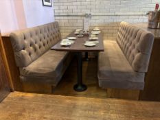 Grey Velour Banquette Booth Seating - No Reserve