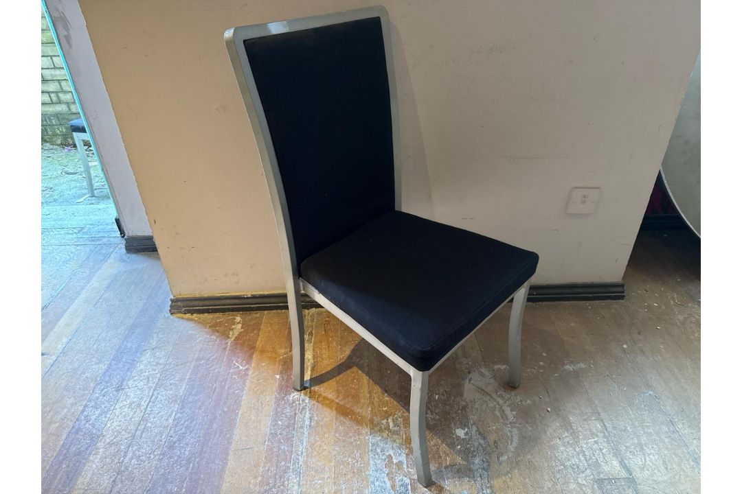Black Fabric Dining Chairs x 8-No Reserve - Image 5 of 5