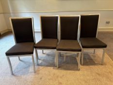 Black Fabric Dining Chairs x4 - No Reserve