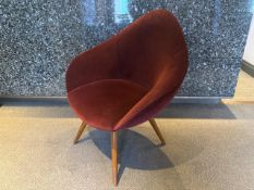 Pair Of Crimson Tub Chairs - No Reserve