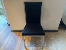 Black Fabric Dining Chairs x 8-No Reserve