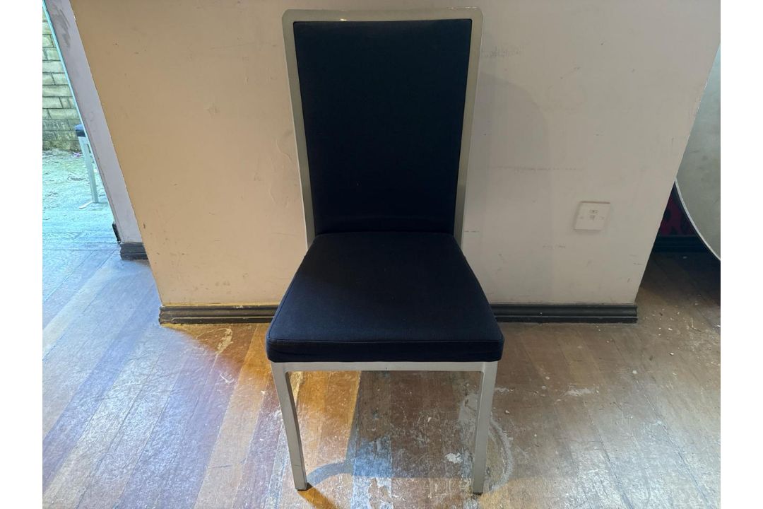 Black Fabric Dining Chairs x 8-No Reserve - Image 1 of 5