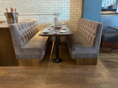Grey Velour Banquette Booth Seating - No Reserve