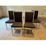 Black Fabric Dining Chairs x4 - No Reserve