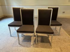 Black Fabric Dining Chairs x4 - No Reserve