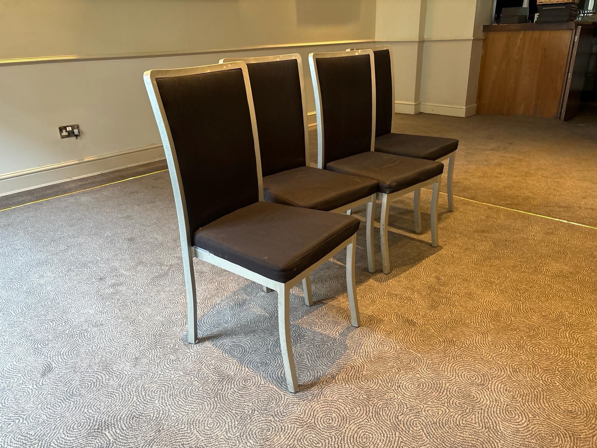 Black Fabric Dining Chairs x4 - No Reserve - Image 3 of 7