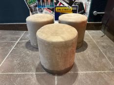 3 x Suede Effect Stools - No Reserve
