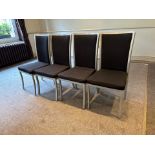 Black Fabric Dining Chairs x4 - No Reserve