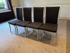 Black Fabric Dining Chairs x4 - No Reserve