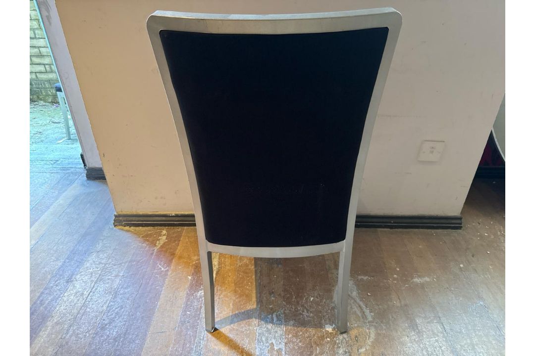 Black Fabric Dining Chairs x 8-No Reserve - Image 3 of 5