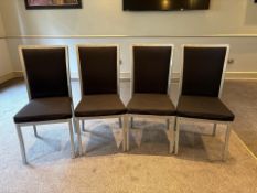 Black Fabric Dining Chairs x4 - No Reserve