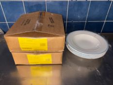 18x White Ceramic Bowls With Blue Rim - No Reserve