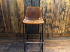 6 x Bar Stools With Leather look Seat - No Reserve