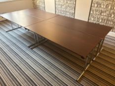 4x Maroon Wood Top Foldout Tables - No Reserve