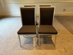 Black Fabric Dining Chairs x4 - No Reserve