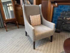 Fabric Studded Armchair - No Reserve