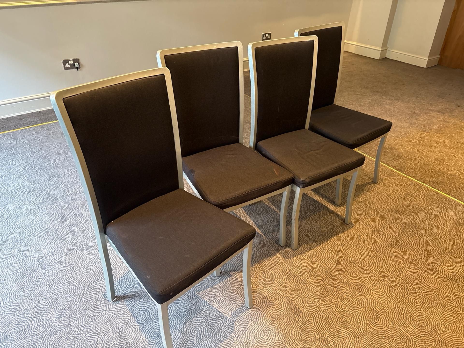 Black Fabric Dining Chairs x4 - No Reserve - Image 4 of 7