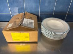 16x White Ceramic Bowls With Blue Rim - No Reserve