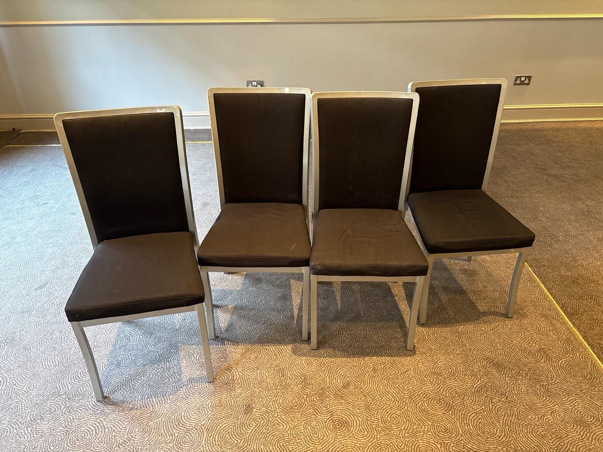 Black Fabric Dining Chairs x4 - No Reserve - Image 2 of 7
