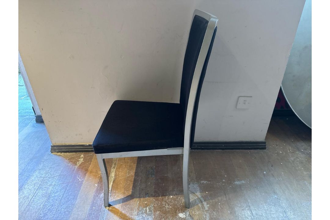 Black Fabric Dining Chairs x 8-No Reserve - Image 2 of 5
