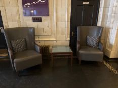 Pair Of Wingback Chairs & Coffee Table - No Reserve