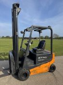 2001 Still 2 Tonne Electric Forklift, Fork Positioner, 7427 Hours, 4 Wheeler, 4.5m Mast, Charger Inc