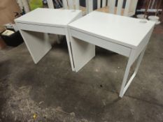 2 x White Desks With Drawer- No Reserve