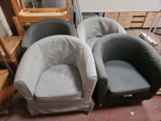 4 x Ikea Grey Tub Chairs - No Reserve
