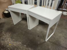 2 x White Desks With Drawer- No Reserve