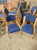 14 x Stacking Conference Chairs With Blue Pads - No Reserve