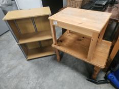 2 x Small Tables & Shelving Unit- No Reserve
