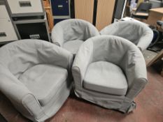 4 x Ikea Light Grey Tub Chairs - No Reserve