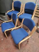10 x Stacking Conference Chairs With Blue Pads - No Reserve