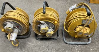 3 x Plug & Socket Extension Reels- No Reserve