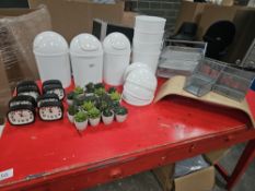 Misc Office Items - Bins, Clocks, Etc- No Reserve