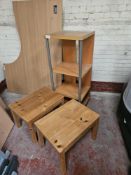 2 x Small Tables & Shelving Unit- No Reserve