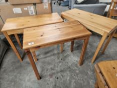 3 x Wooden Console Tables - No Reserve